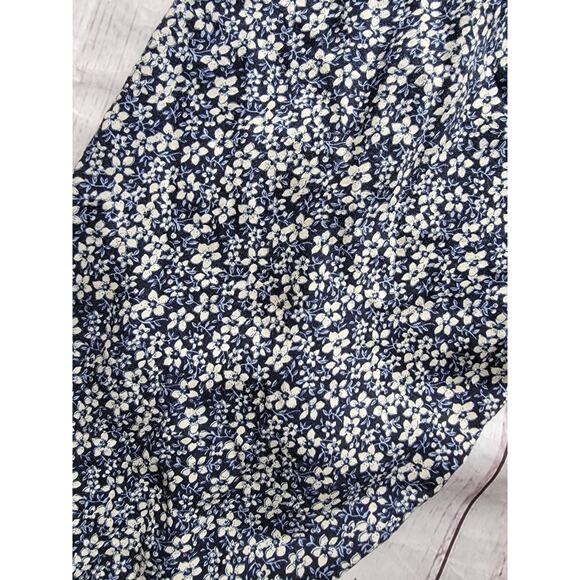 Laura Tyler Women Capri Pant Size M Blue Floral Pattern Drawstring - Picture 2 of 7